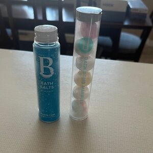 Blue Bath Salts and Bath Bomb Marbles Set
